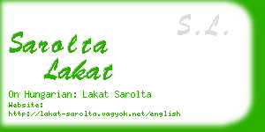 sarolta lakat business card